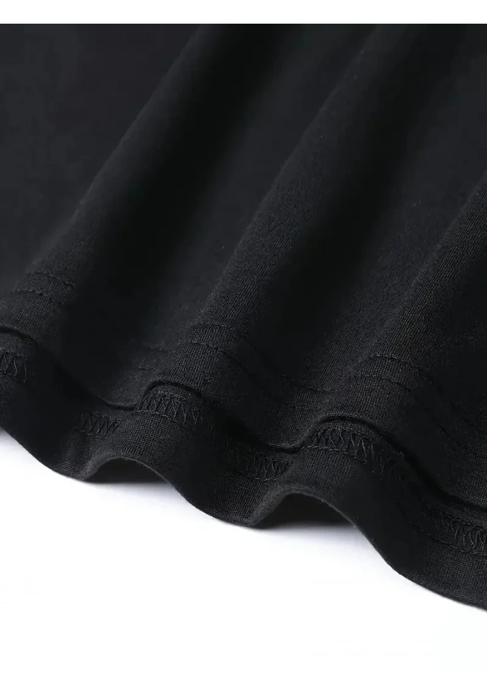 Erkek Penye Compack Baskılı  Bisiklet Yaka Kısa Kol T-shirt - Siyah