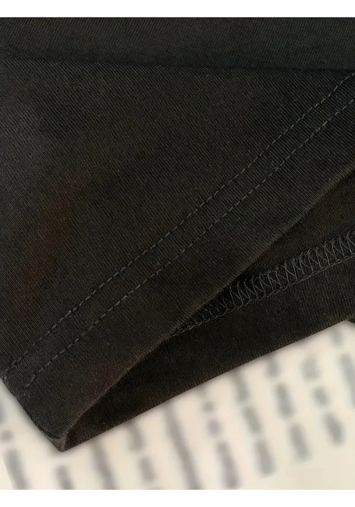 Kadın Penye Compack Baskılı  Kısa Kol Bisiklet Yaka T-shirt - Siyah