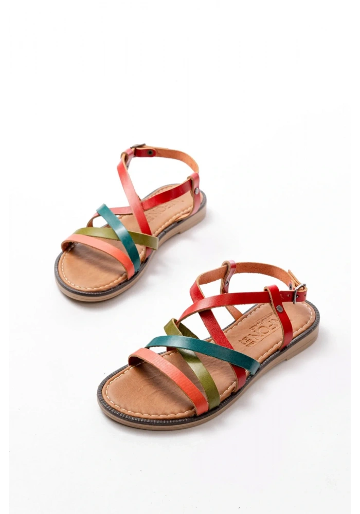 205-017 Multi Ortopedik Hakiki Deri Kadın Sandalet