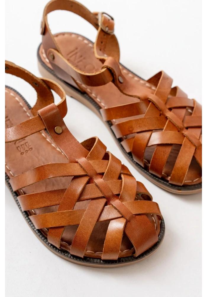 205-02 Taba Ortopedik Hakiki Deri Kadın Sandalet