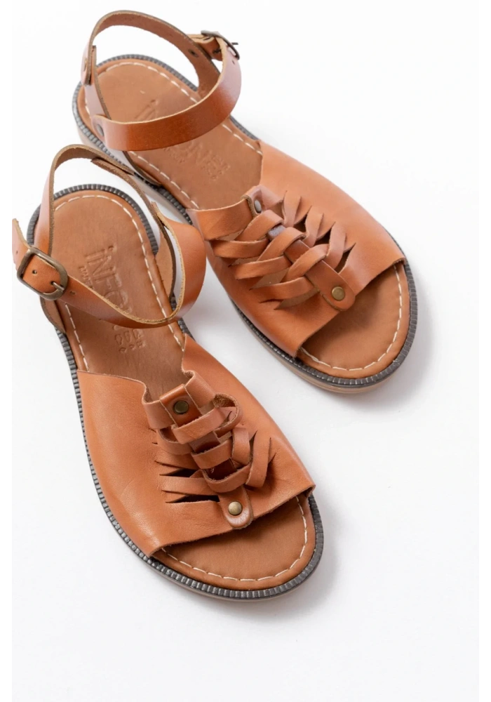 205-029 Taba Ortopedik Hakiki Deri Kadın Sandalet