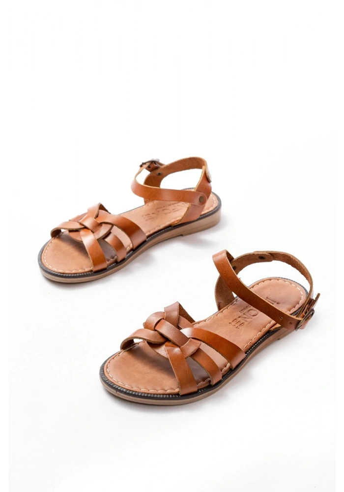 205-030 Taba Hakiki Deri Ortopedik Taban Kadın Sandalet