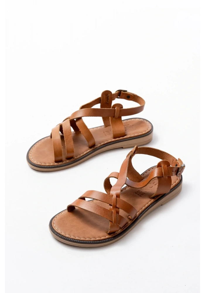 205-05 Taba Ortopedik Hakiki Deri Kadın Sandalet