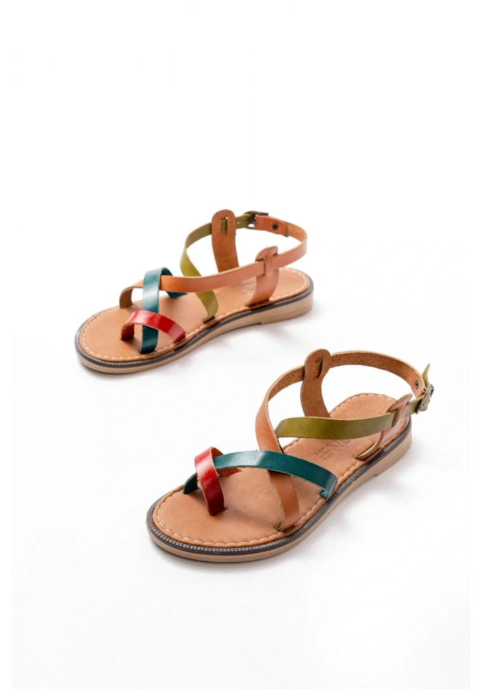 205-08 Multi Ortopedik Hakiki Deri Kadın Sandalet