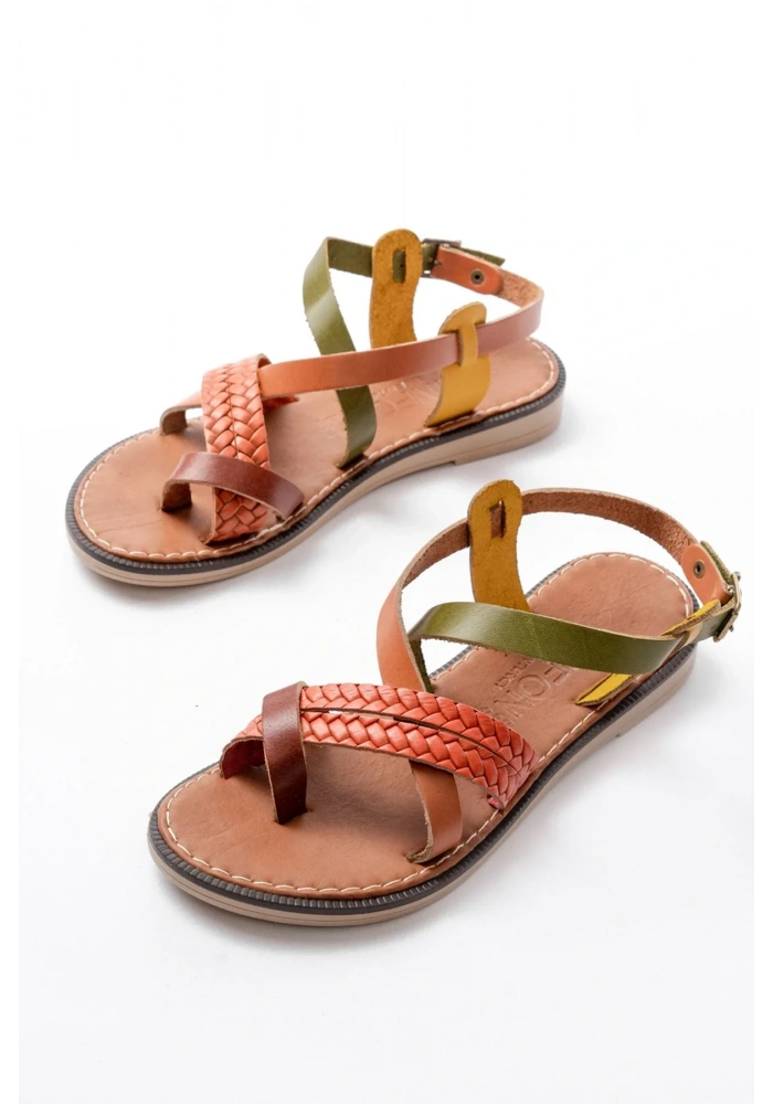 205-09 Multi Ortopedik Hakiki Deri Kadın Sandalet