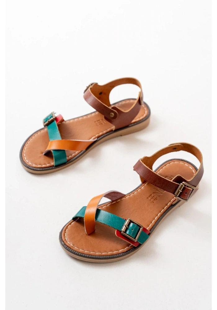 205-091 Multi Ortopedik Hakiki Deri Kadın Sandalet