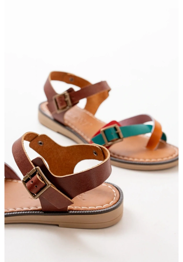 205-091 Multi Ortopedik Hakiki Deri Kadın Sandalet