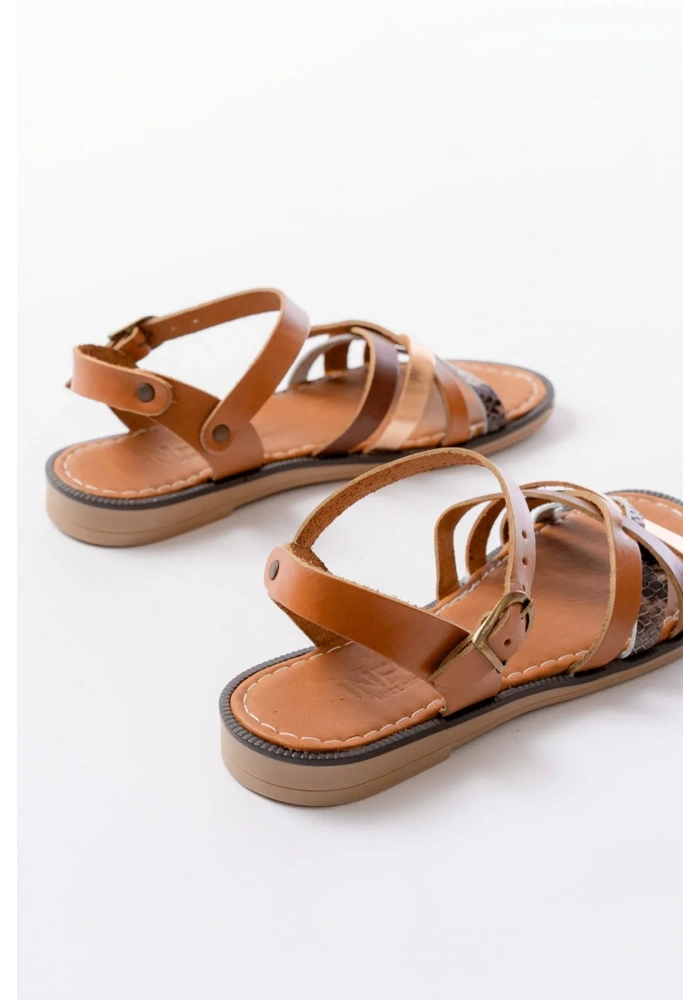 205-093 Taba Garni Hakiki Deri Ortopedik Taban Kadın Sandalet