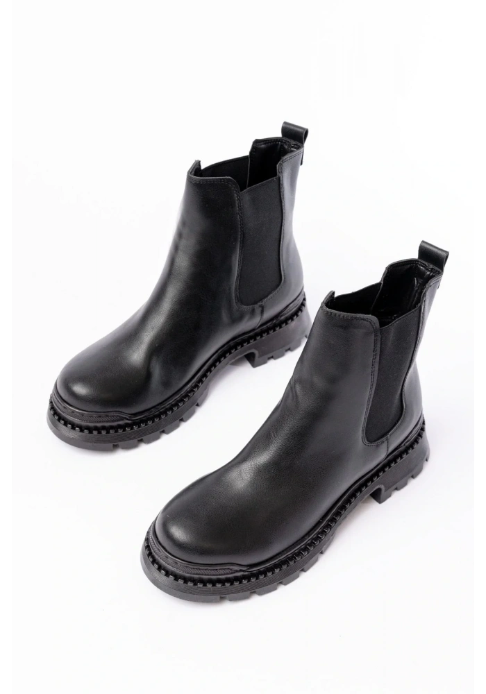 2051-2137 Siyah Lastikli Günlük Kadın Bot