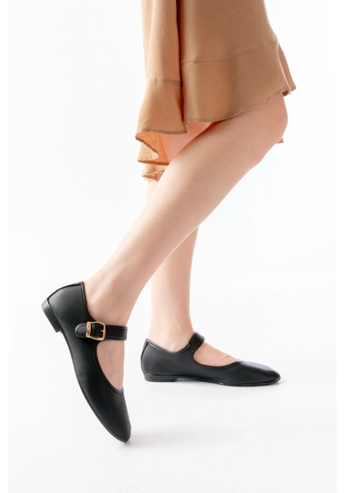 2606 Siyah Baretli Günlük Bayan Ayakkabı