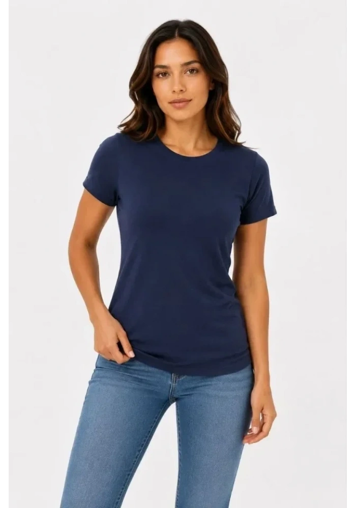3’lü Kısa Kollu Bisiklet Yaka Basic Slim Fit T-Shirt - Mor - Petrol Mavisi - Hardal