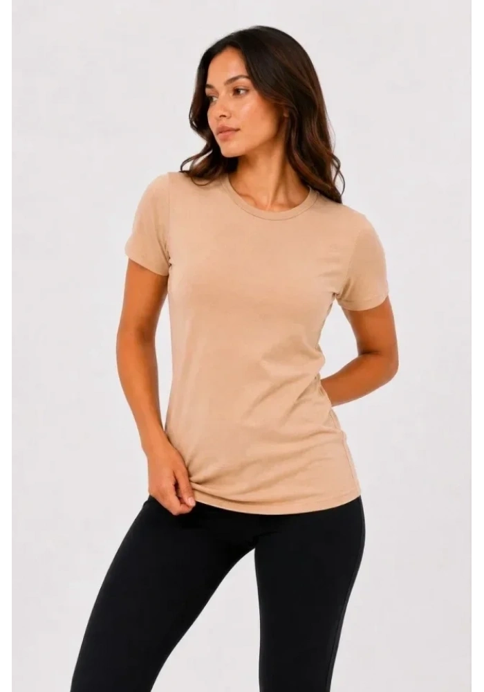 3’lü Kısa Kollu Bisiklet Yaka Basic Slim Fit T-Shirt - Turuncu - Bej - Hardal