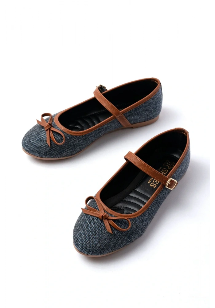 6321 Laci Keten Günlük Baret Tokalı Bayan Babet