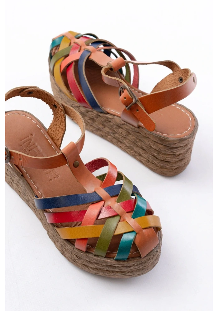 684-02 Taba Multi Ortopedik Hakiki Deri Dolgu Kadın Sandalet