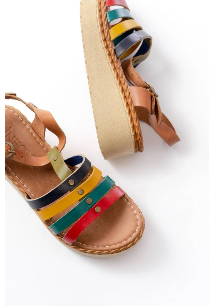 730-142 Multi Hakiki Deri Ortopedik Taban Kadın Sandalet