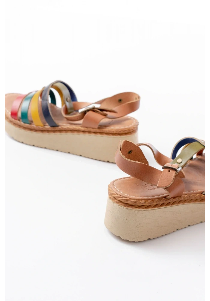 730-142 Multi Hakiki Deri Ortopedik Taban Kadın Sandalet