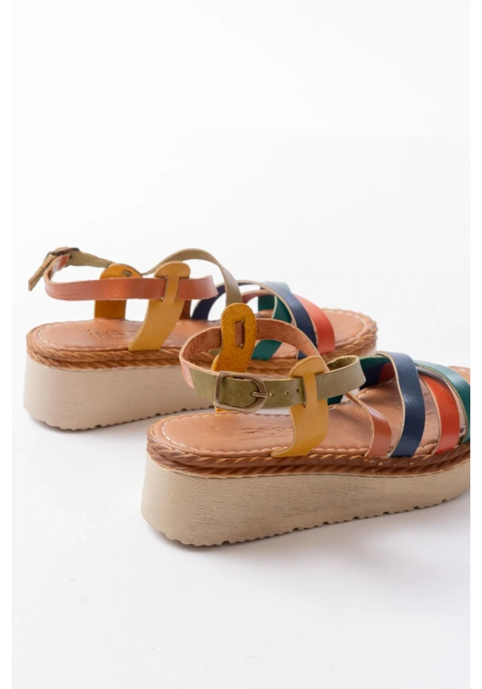 730-153 Multi Ortopedik Hakiki Deri Dolgu Kadın Sandalet