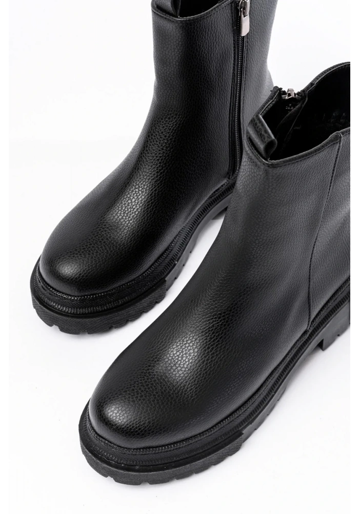 812-2012 Siyah Luna Fermuarlı Günlük Kadın Bot