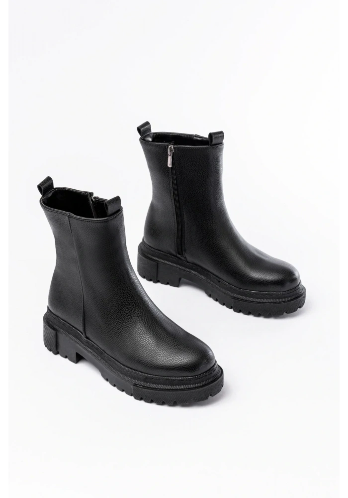 812-2012 Siyah Luna Fermuarlı Günlük Kadın Bot