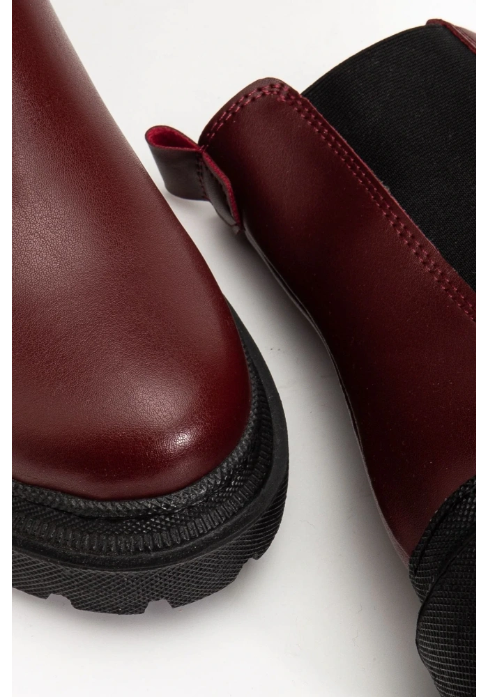 812-2137 Bordo Lastikli Günlük Kadın Bot
