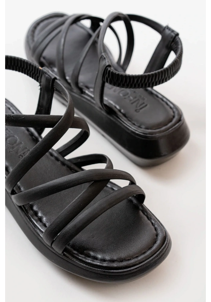 841-841 Siyah Lastikli Günlük Kadın Sandalet