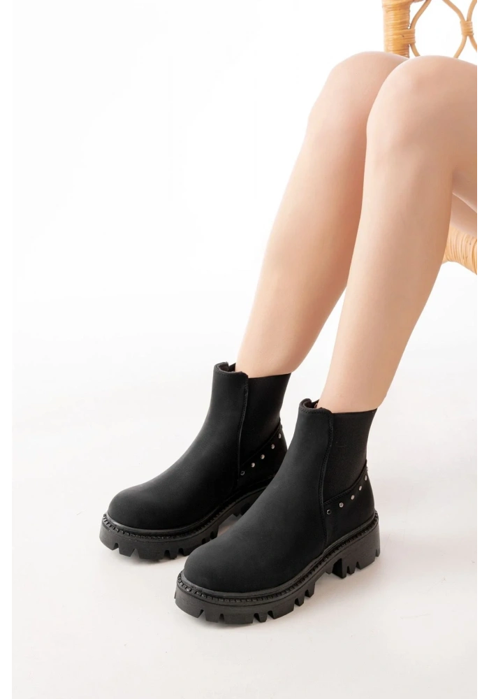 868-2005 Siyah Zümrüt Lastikli Günlük Kadın Bot