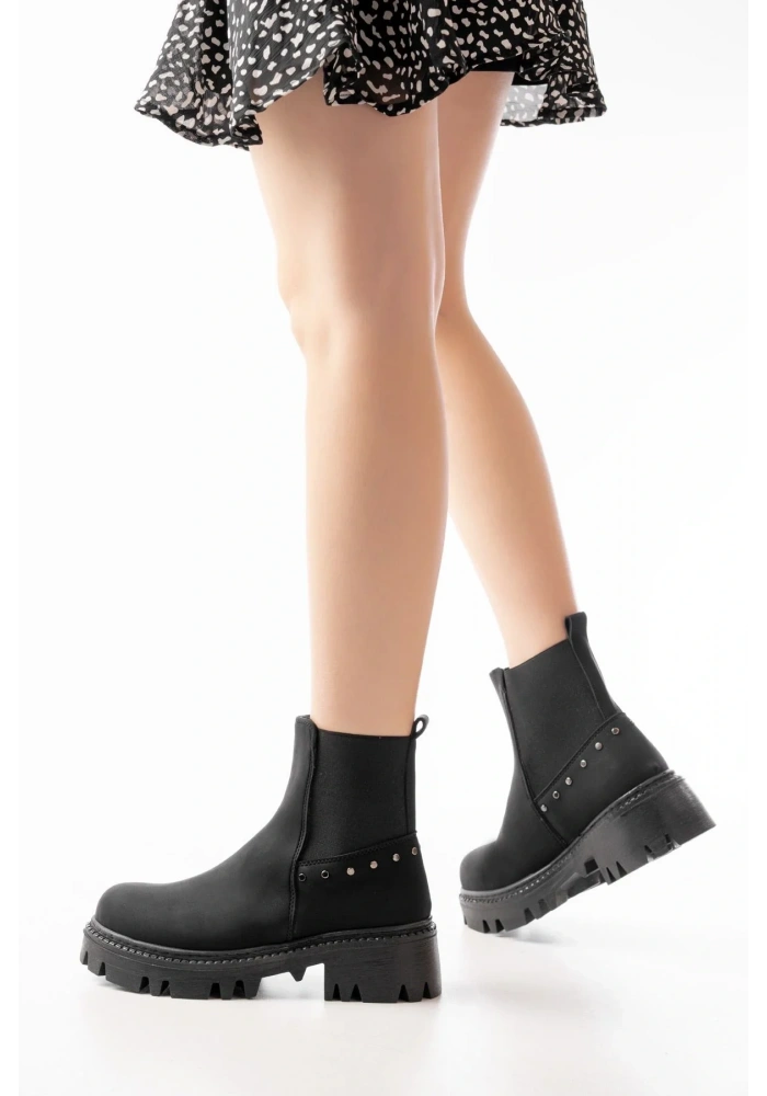 868-2005 Siyah Zümrüt Lastikli Günlük Kadın Bot