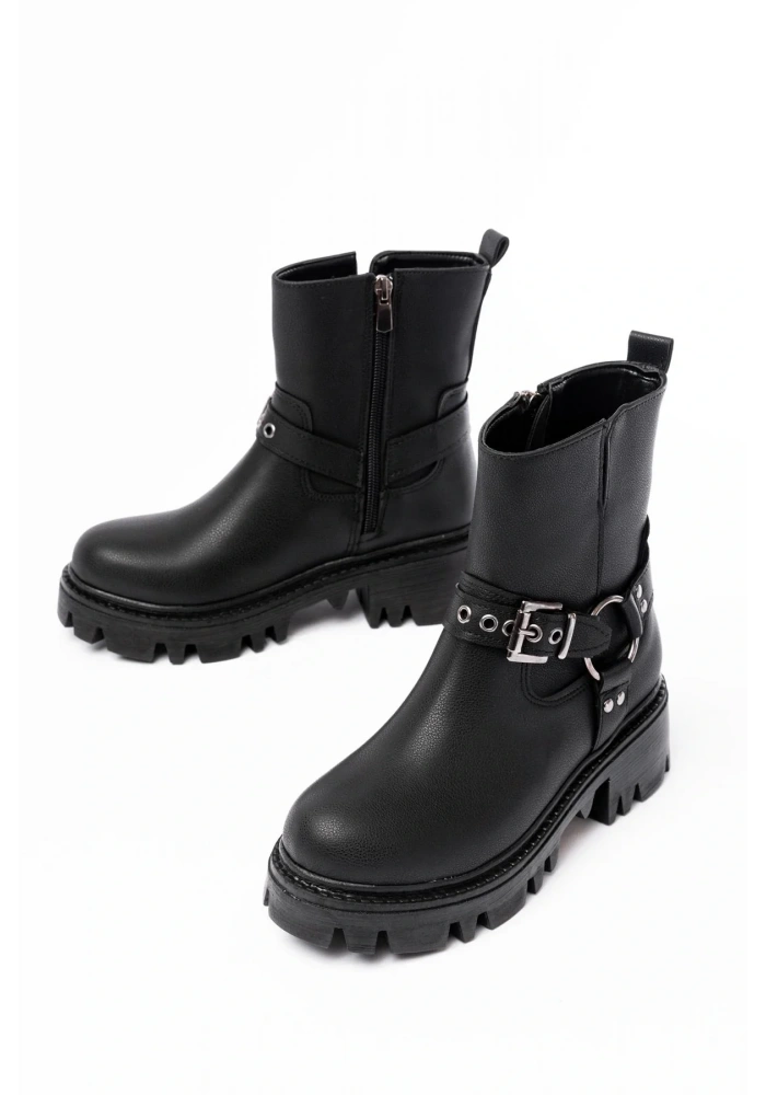 868-2015 Siyah Fermuarlı Günlük Kadın Bot