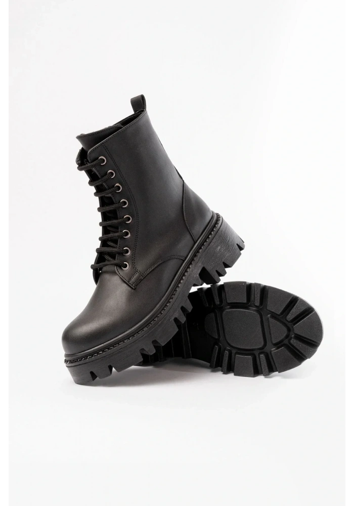 868-356 Siyah Bağcıklı Fermuarlı Günlük Kadın Bot