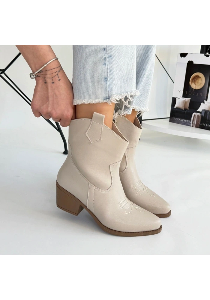 Akver Bej Cilt Topuklu Bot