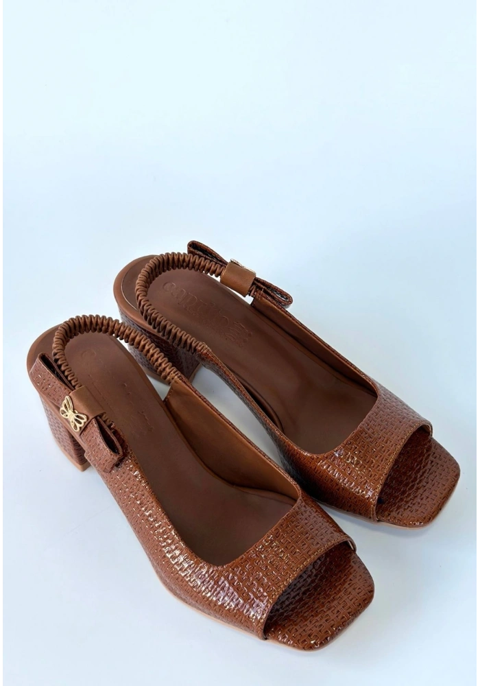 Alessi Kahve Rugan Topuklu Ayakkabı