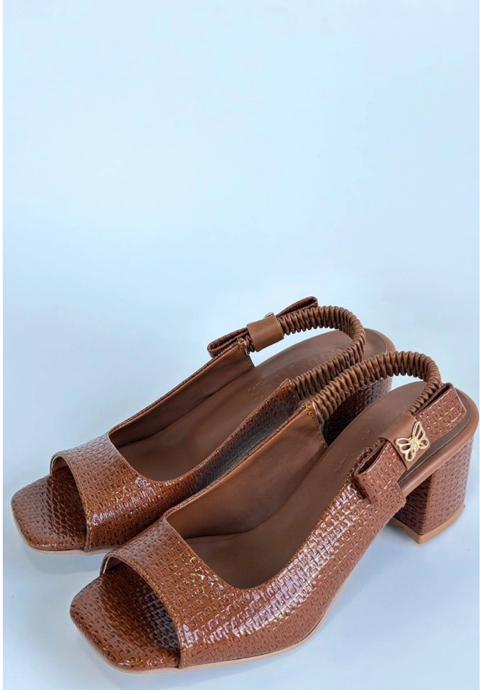 Alessi Kahve Rugan Topuklu Ayakkabı