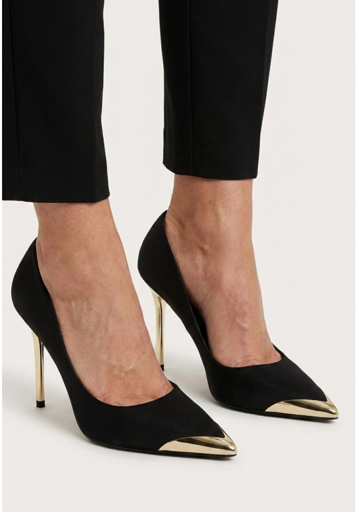 Alis Siyah Saten Stiletto Ayakkabı
