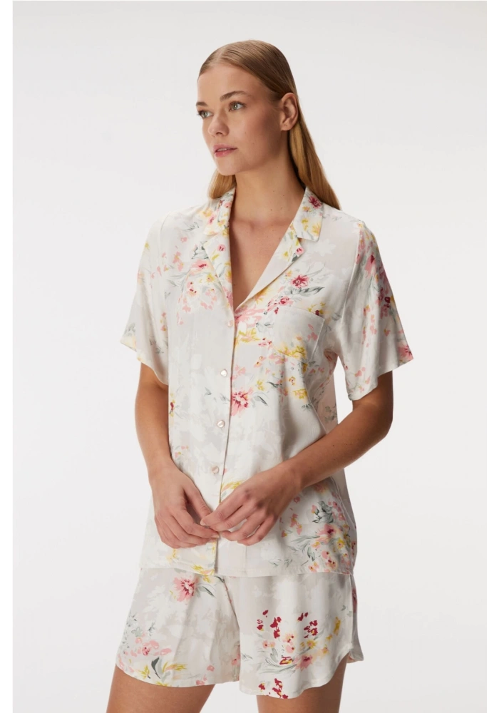 Anıl 11355 Kadın Kısa Kol Gömlek ve Şort Takım