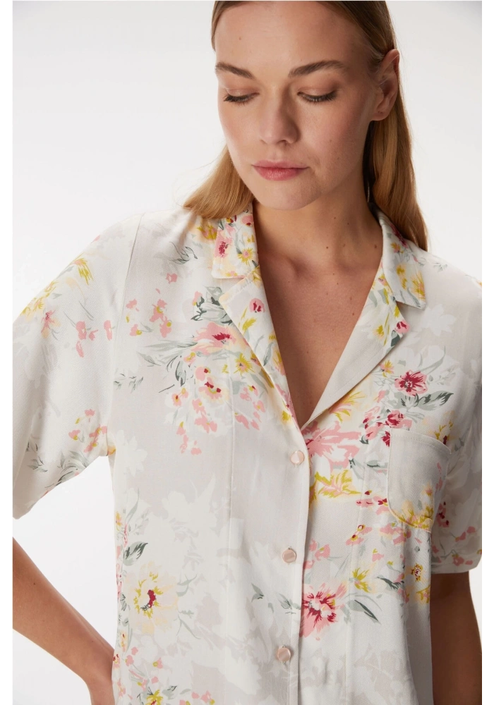 Anıl 11355 Kadın Kısa Kol Gömlek ve Şort Takım