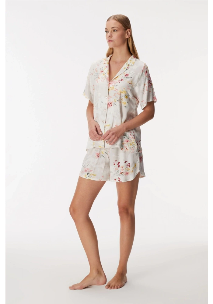 Anıl 11355 Kadın Kısa Kol Gömlek ve Şort Takım