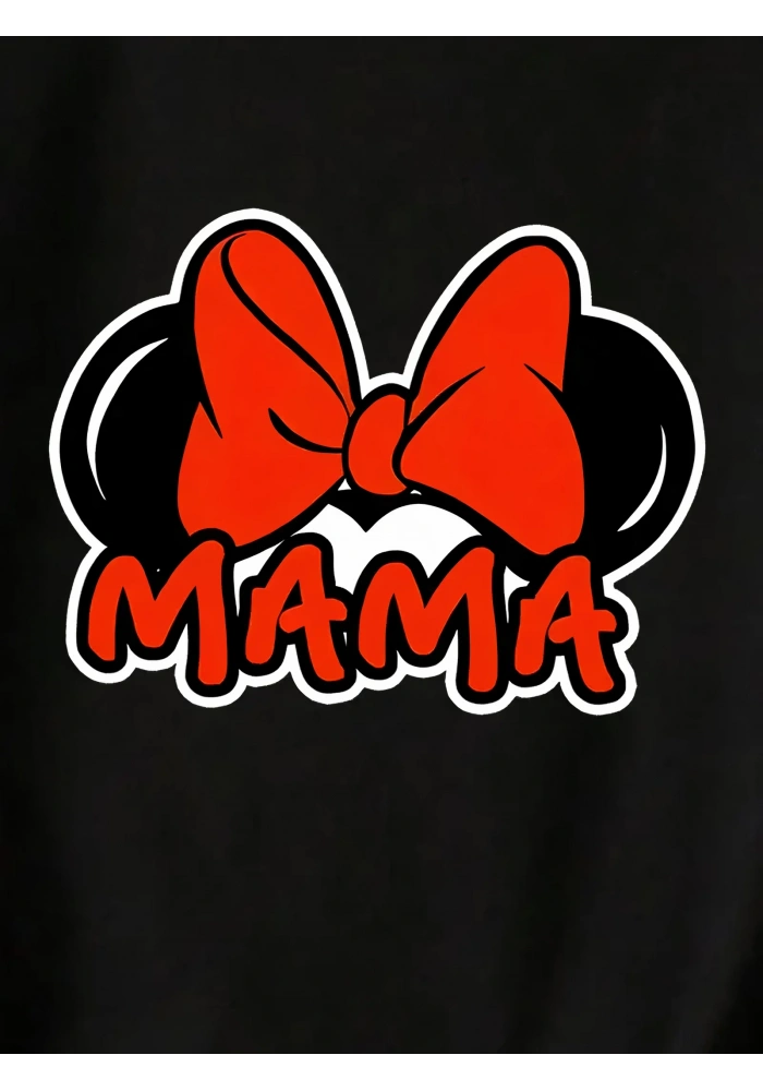 Anneler Günü Baskılı T-shirt - Siyah