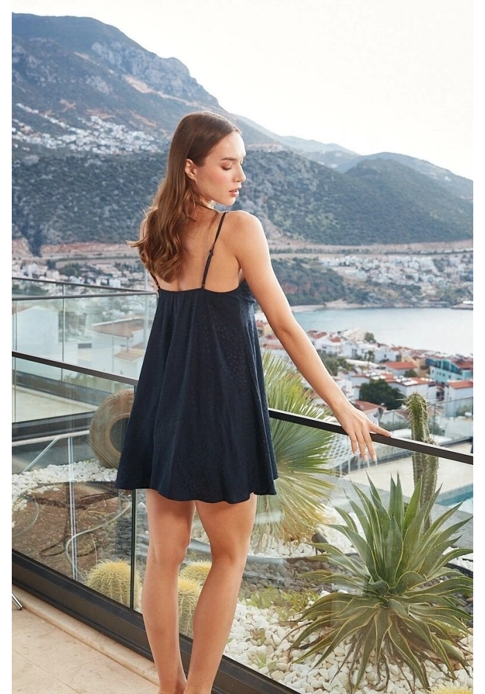 Aqua 26634 Kadın İp Askılı Dantelli Kısa Gecelik