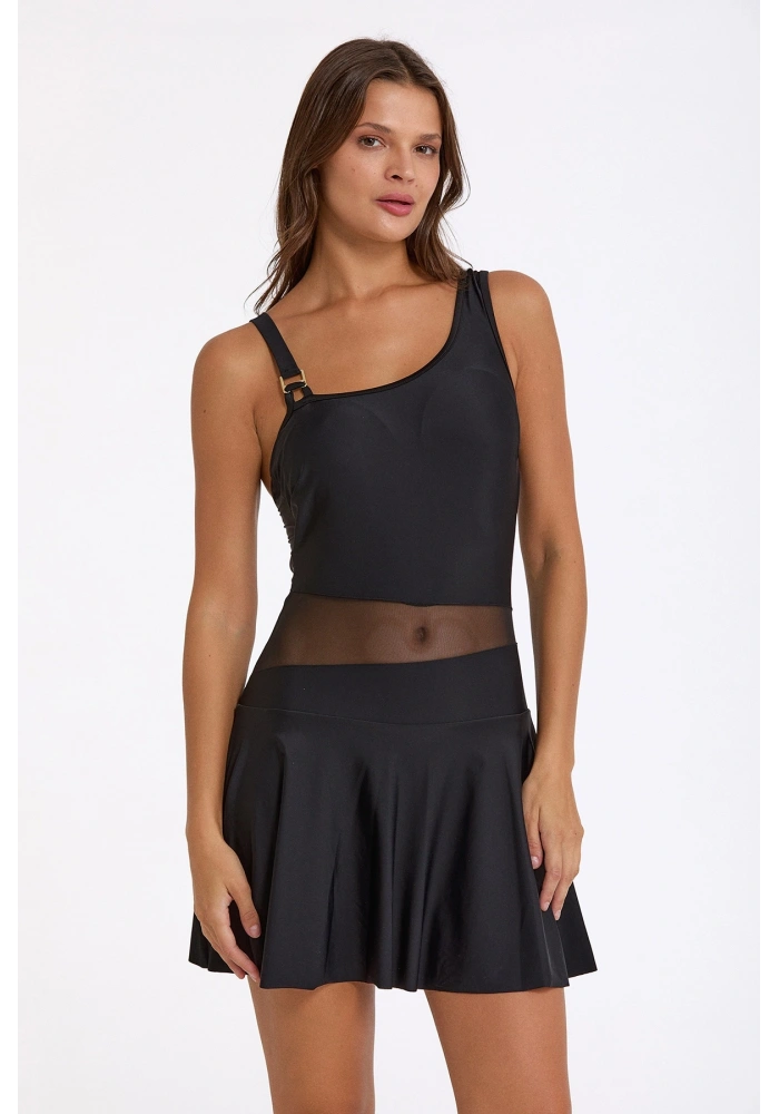 Argento 0571-3001 Kadın Tül Detay Elbiseli Mayo