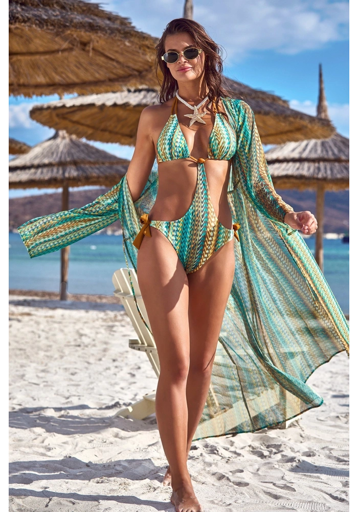 Argento 2106-3018 Kadın Önü Açık Uzun Kaftan