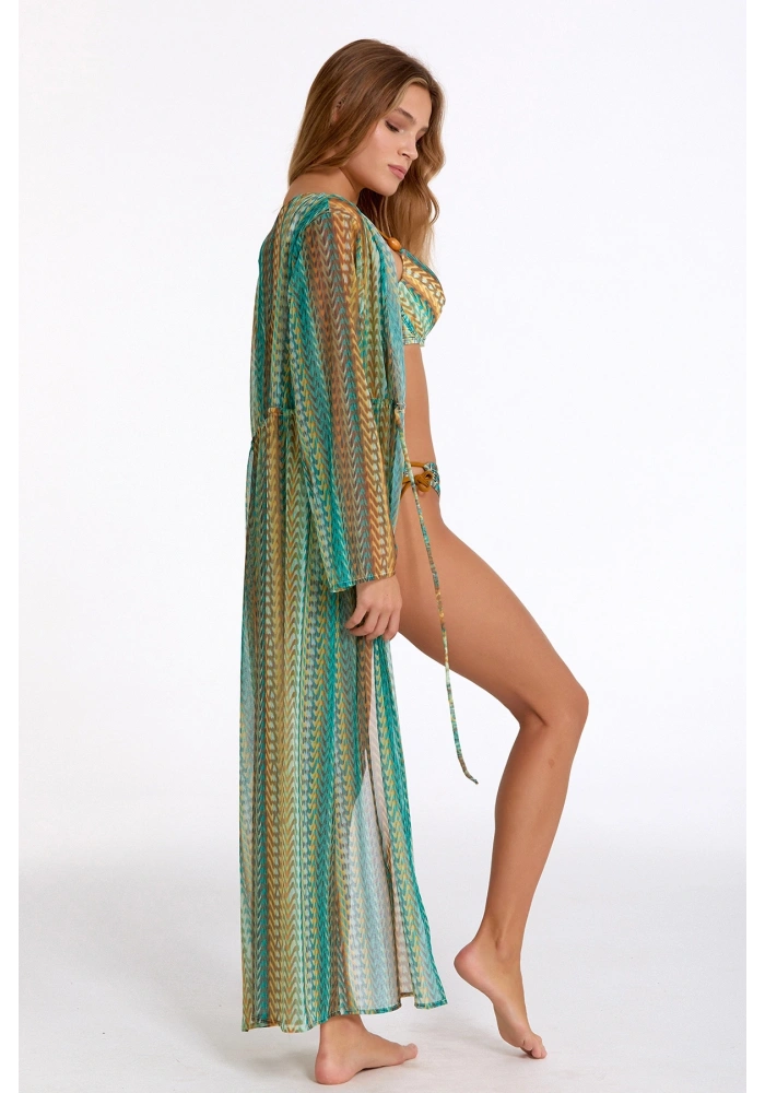 Argento 2106-3018 Kadın Önü Açık Uzun Kaftan