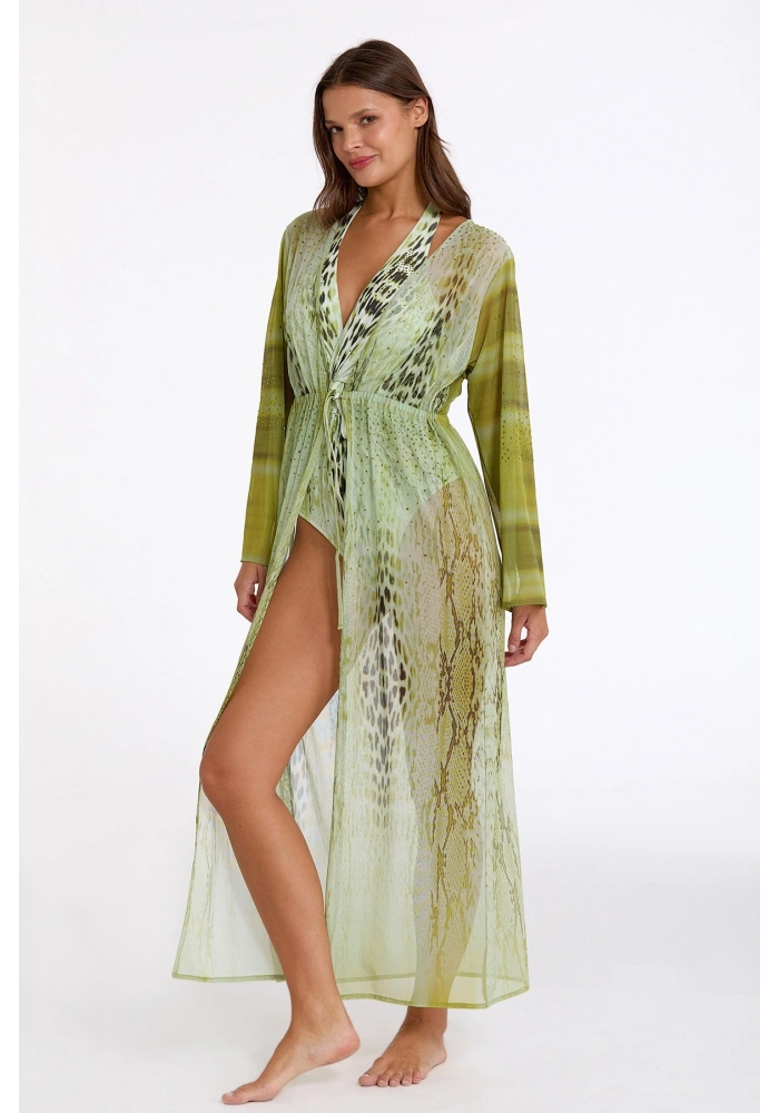 Argento 2106-3025 Kadın Önü Açık Uzun Kaftan
