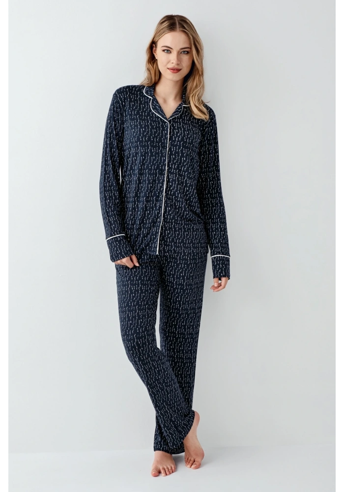 Arnetta 3430-S Kadın Gömlek Yaka Pijama Takımı