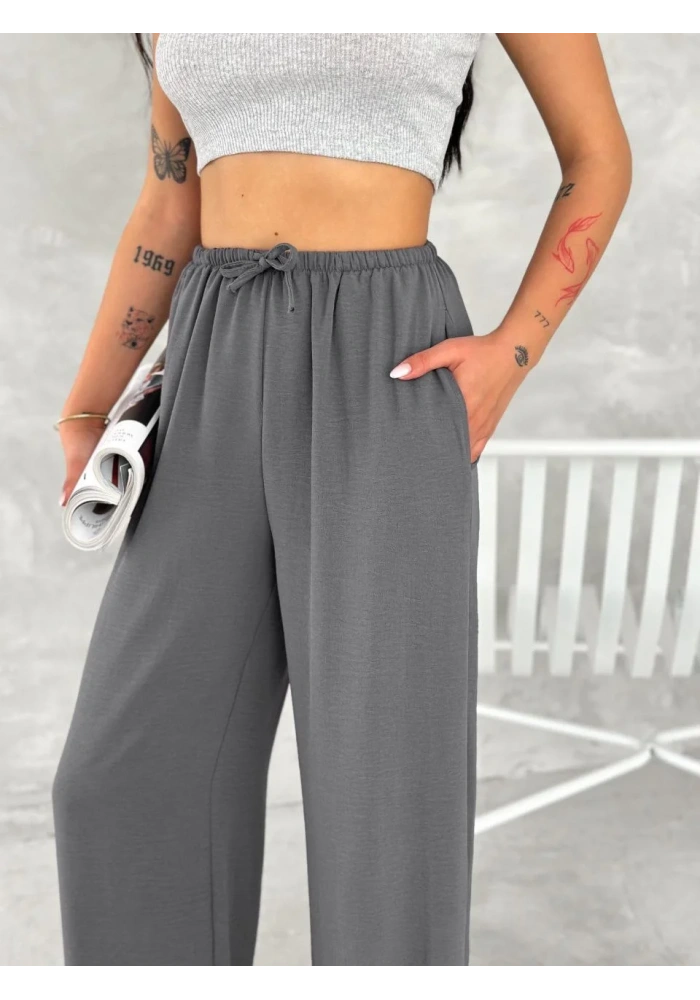 Ayrobin Oversize Kadın Pantalon - Füme