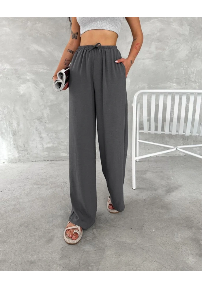 Ayrobin Oversize Kadın Pantalon - Füme