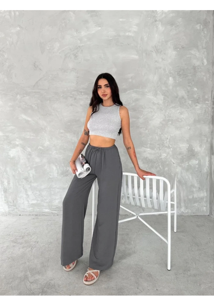Ayrobin Oversize Kadın Pantalon - Füme
