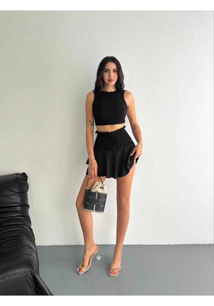 Ayrobin Şortlu Etek - Siyah