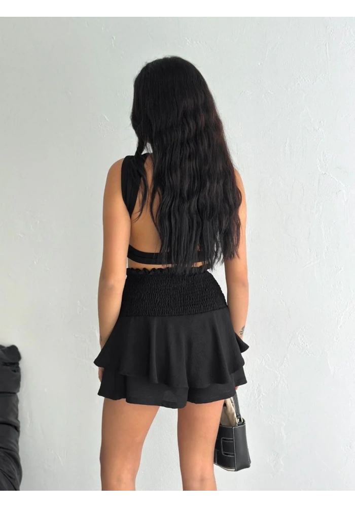 Ayrobin Şortlu Etek - Siyah