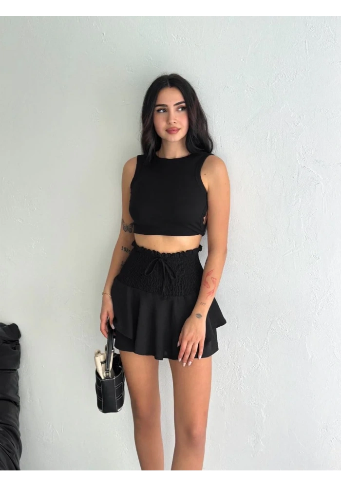 Ayrobin Şortlu Etek - Siyah