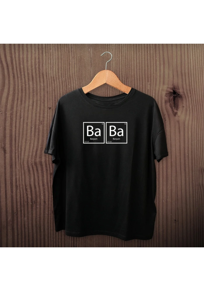 Babalar Günü Baskılı T-shirt - Siyah